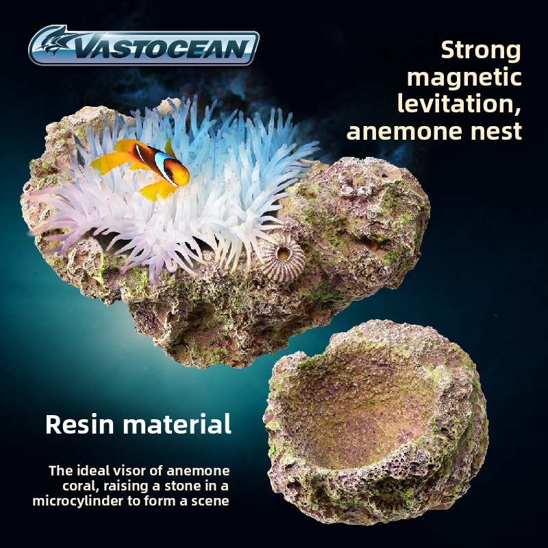 Aquarium Fish Cave - VASTOCEAN Magnetic Anemone Holder-Resin Suspension Anemone