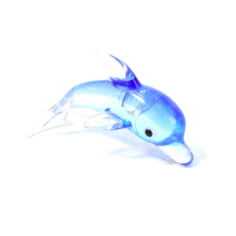 Aquarium Fish Dolphin - Murano Glass Dolphin Miniature Figurine Cute