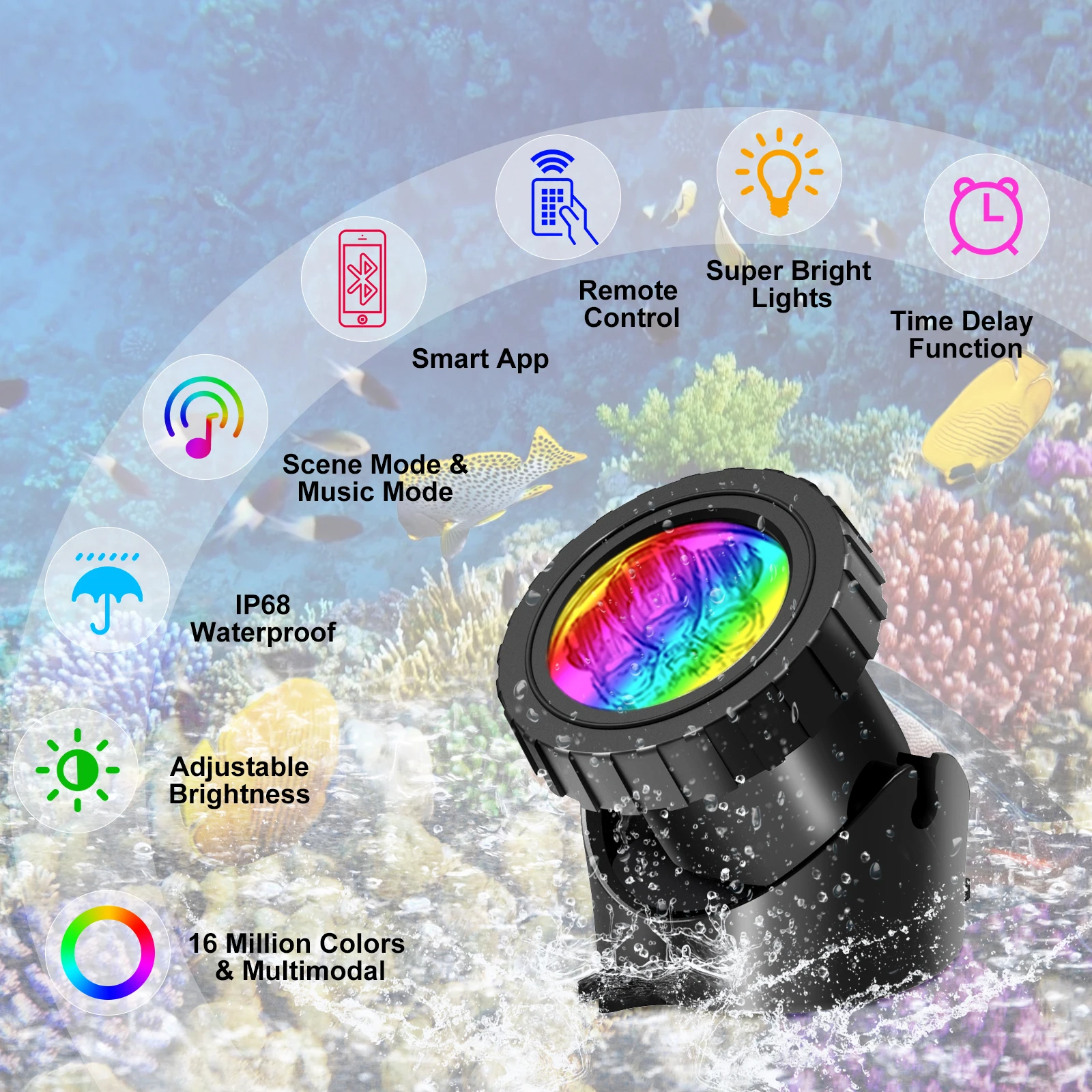 6/8/10 LED RGB Underwater Pond - Aquarium Fish App review and price